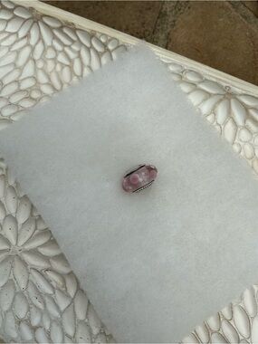 Authentic PANDORA Murano Glass Pink Polka Dots Bead Charm 790618, Retired